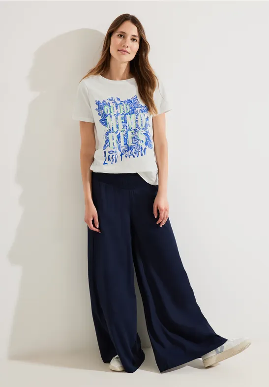 T-shirt met fotoprint vanilla white