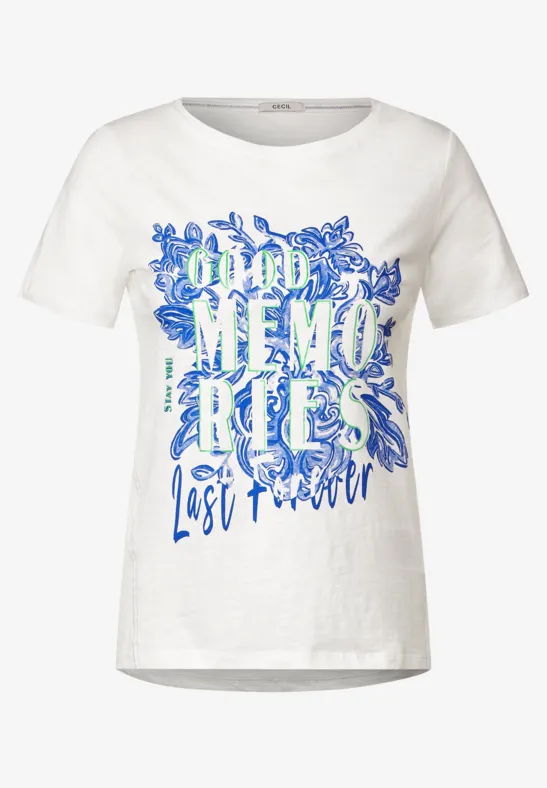 T-shirt met fotoprint vanilla white
