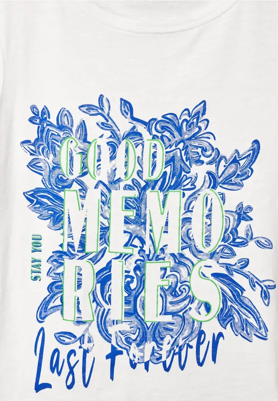 T-shirt met fotoprint vanilla white