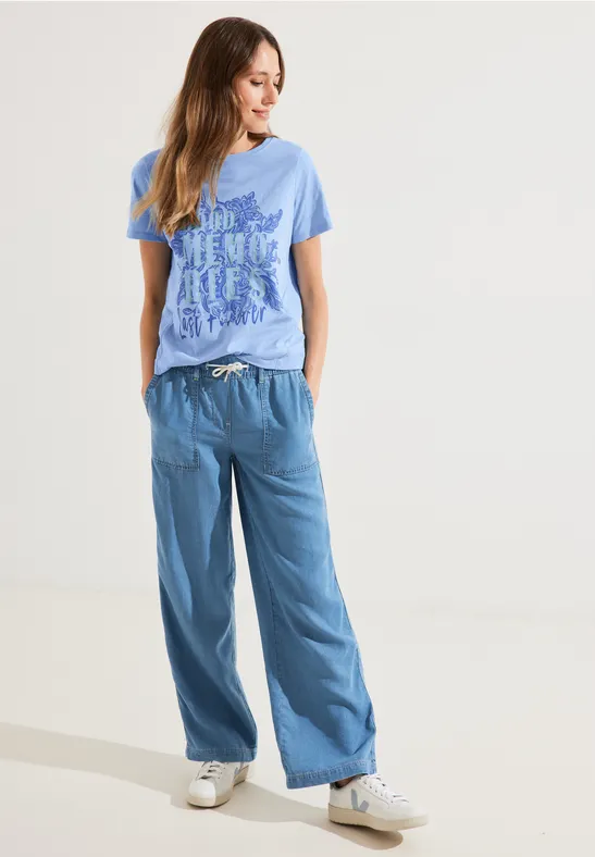 T-shirt avec imprimé photo tranquil blue