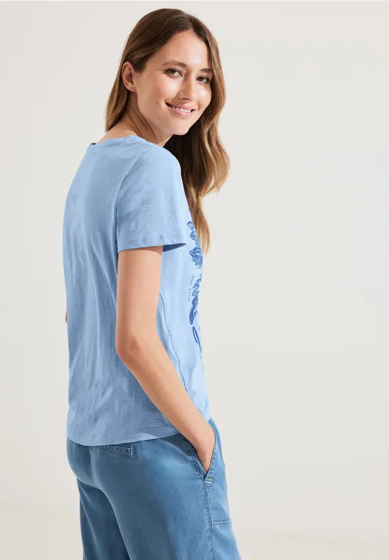 T-shirt avec imprimé photo tranquil blue