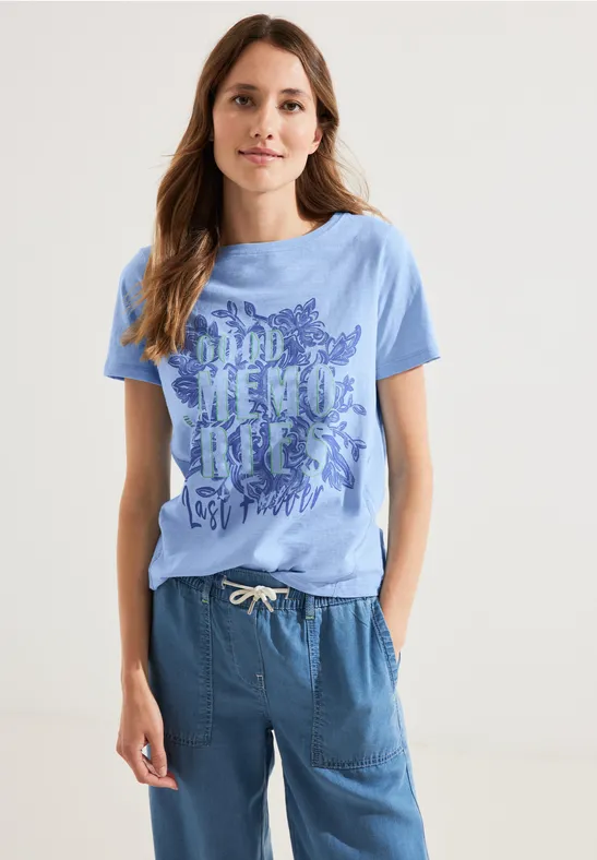T-shirt avec imprimé photo tranquil blue