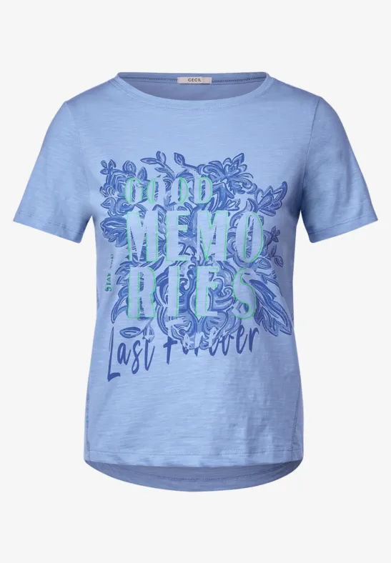T-shirt avec imprimé photo tranquil blue