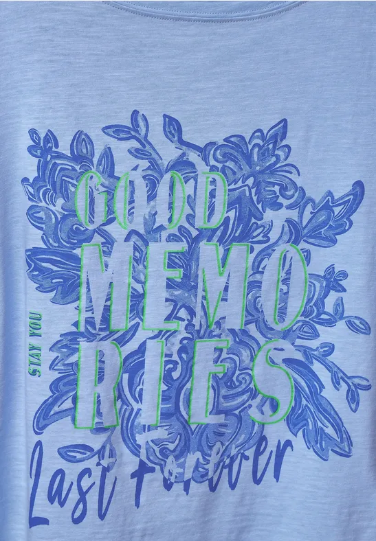 T-shirt avec imprimé photo tranquil blue