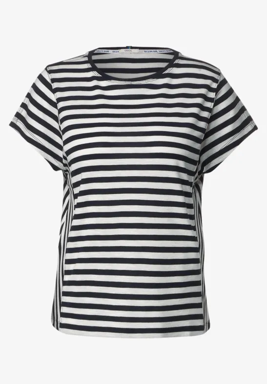 Casual gestreept shirt deep blue