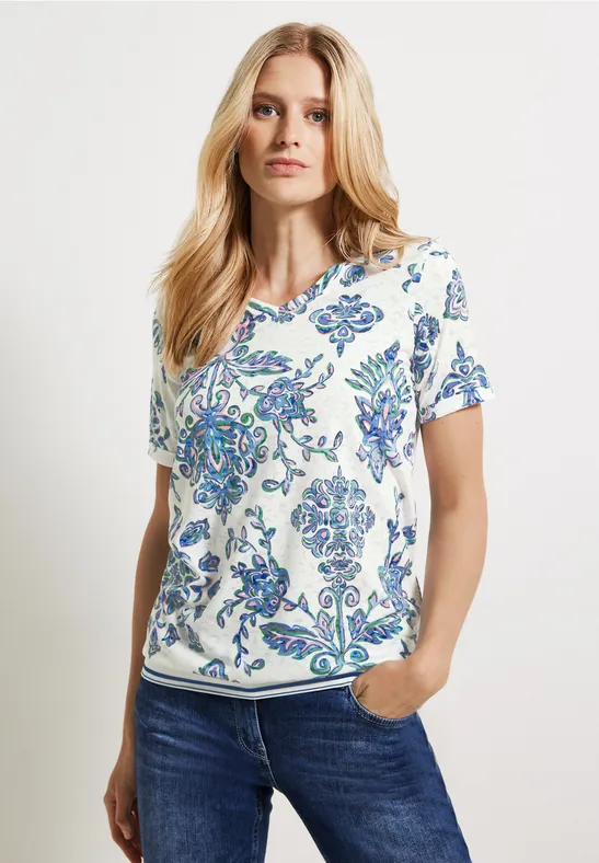 Multicolor Ornament Burn Out vanilla white