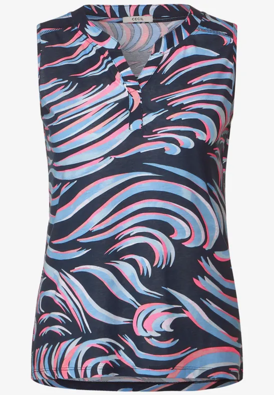 Débardeur avec imprimé deep blue