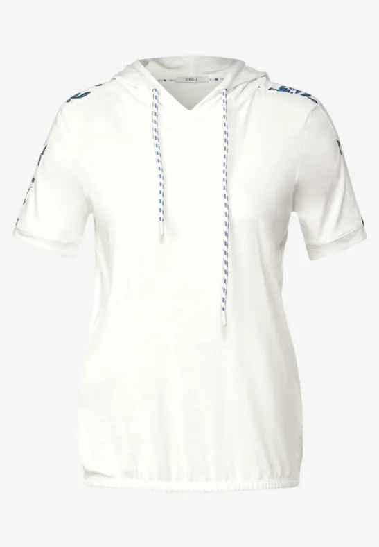 Shirt mit Schulterprint vanilla white