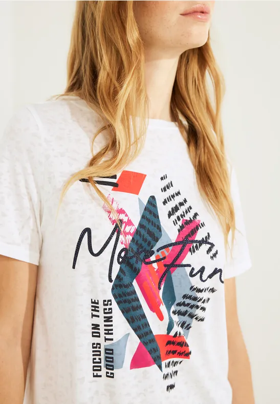 Multicolor Fotoprint Shirt vanilla white