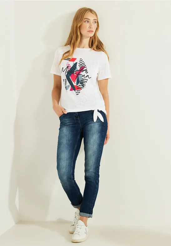 Multicolor Fotoprint Shirt vanilla white