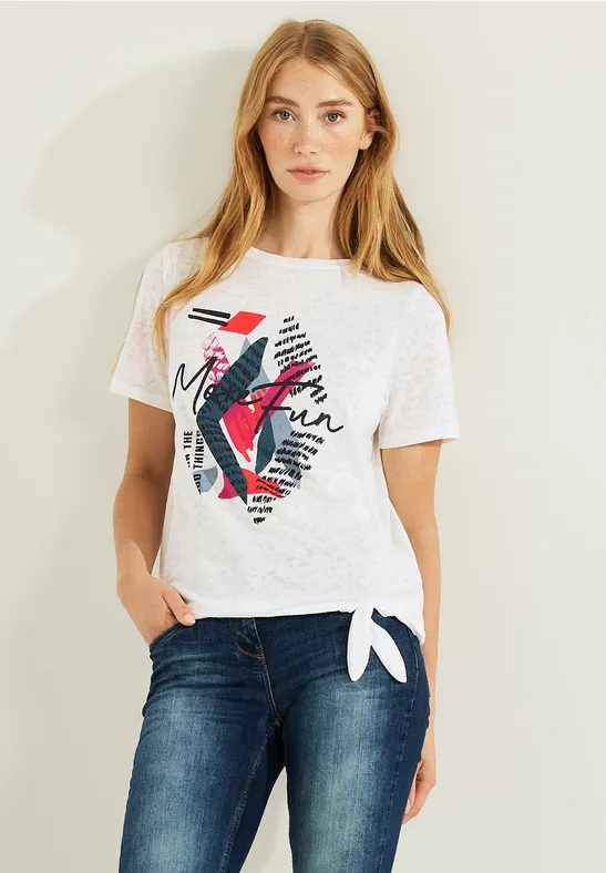 Multicolor Fotoprint Shirt vanilla white