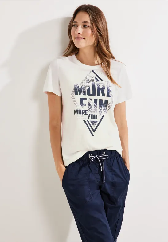T-shirt avec imprimé wording vanilla white