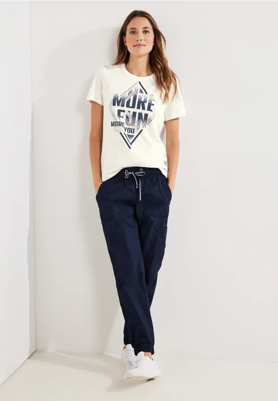 T-shirt avec imprimé wording vanilla white
