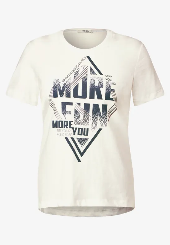 T-shirt avec imprimé wording vanilla white