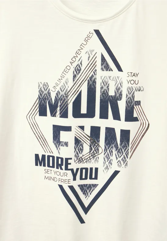 T-shirt avec imprimé wording vanilla white