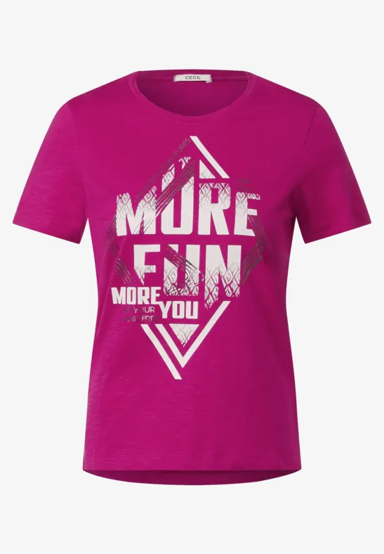 Shirt met wording-print cool pink