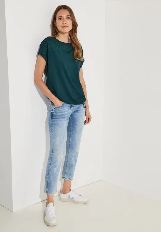 T-shirt burn-out deep lake green