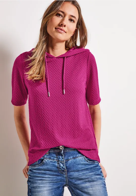 T-shirt à capuche structuré cool pink