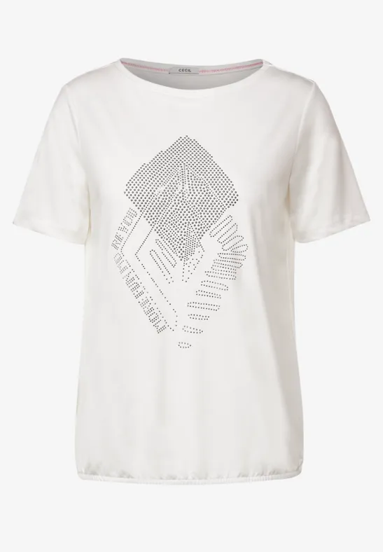 T-shirt avec imprimé sur le devant vanilla white