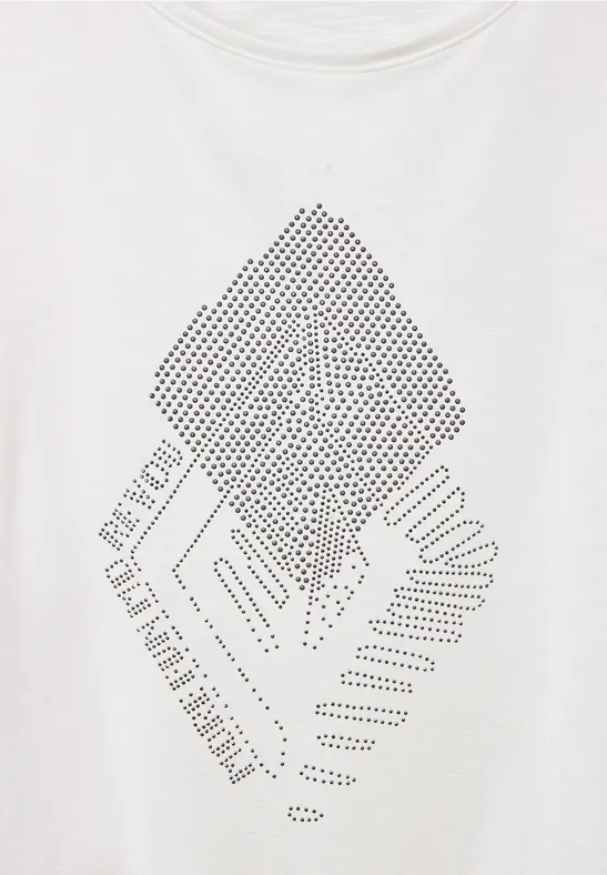 T-shirt avec imprimé sur le devant vanilla white