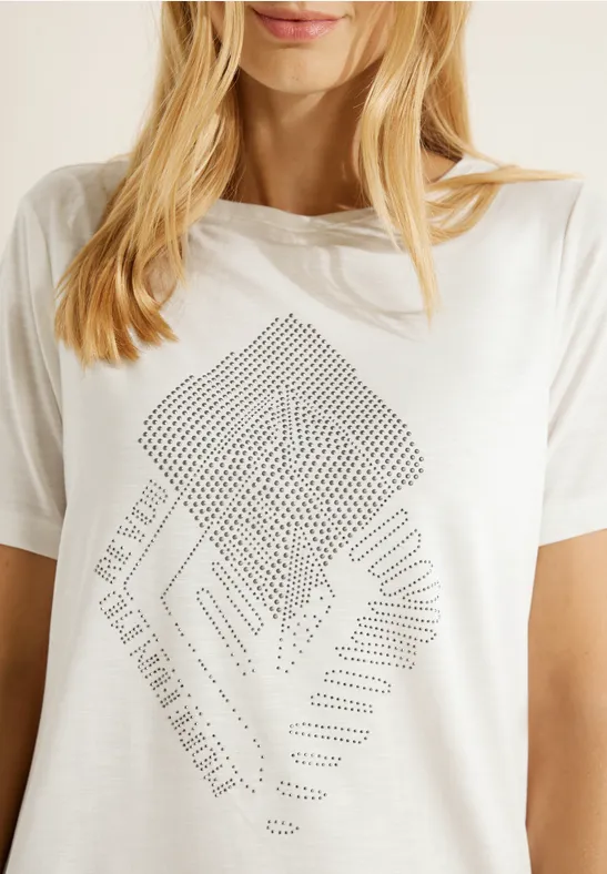 T-shirt avec imprimé sur le devant vanilla white