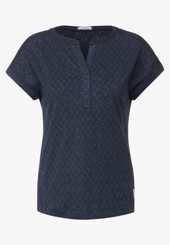 T-shirt met burnout-look night sky blue