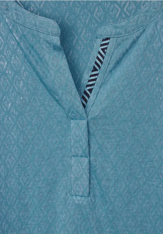 T-shirt met burnout-look adriatic blue