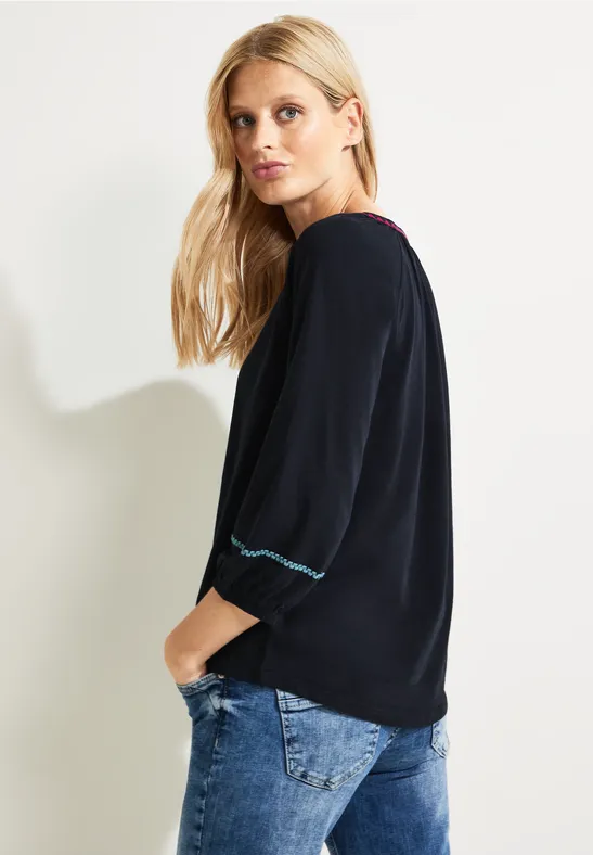 Tuniekshirt met borduursels night sky blue