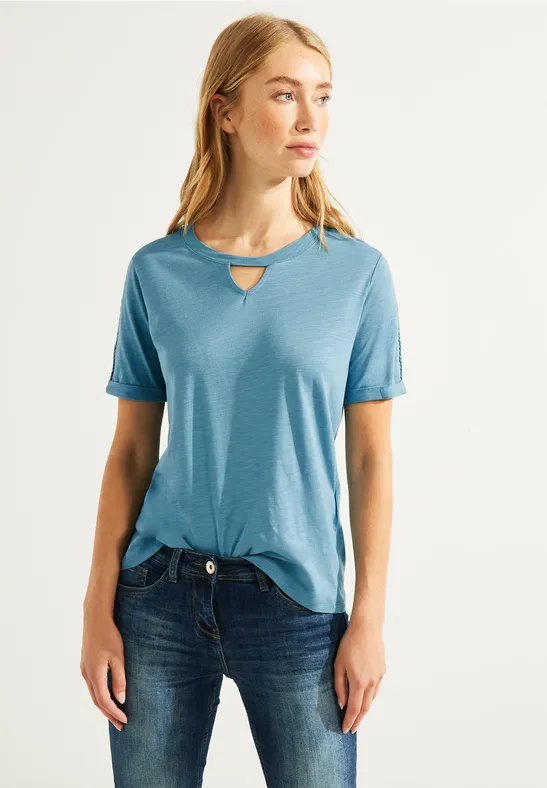 T-shirt brodé à manches courtes adriatic blue