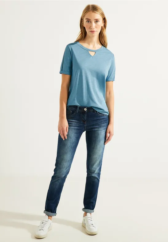 T-shirt brodé à manches courtes adriatic blue