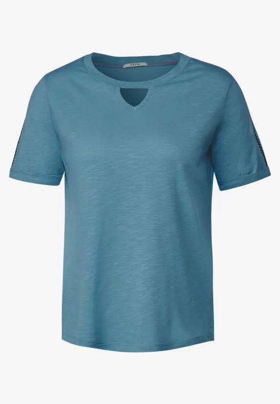 T-shirt brodé à manches courtes adriatic blue