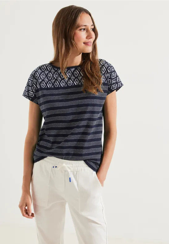 T-shirt met printmix night sky blue