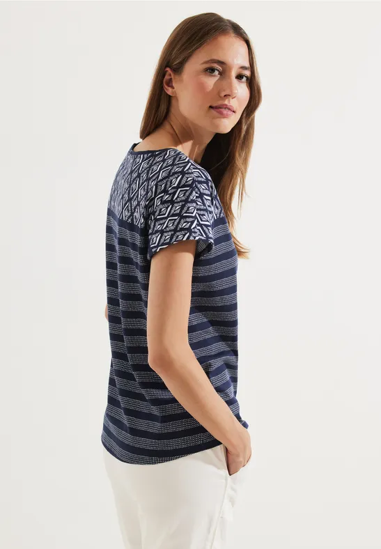 T-shirt met printmix night sky blue