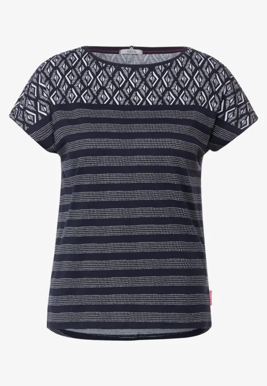 T-shirt met printmix night sky blue