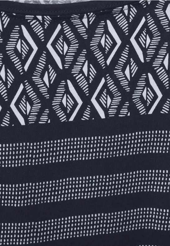 T-shirt met printmix night sky blue
