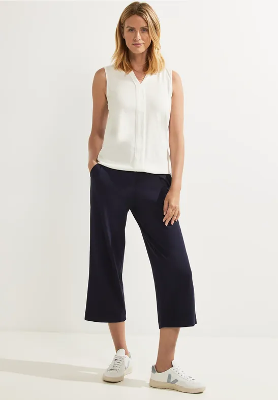 Top met elastische zoom vanilla white