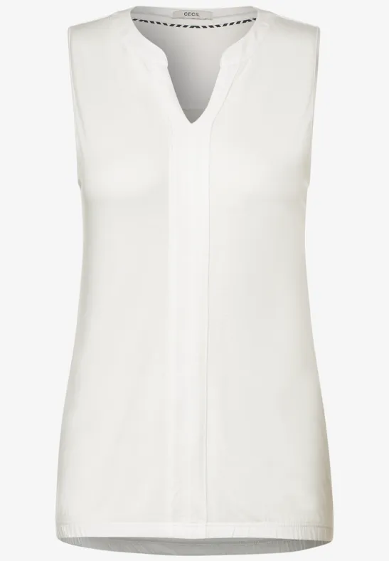 Top met elastische zoom vanilla white