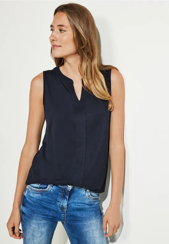 Top mit Elastiksaum night sky blue