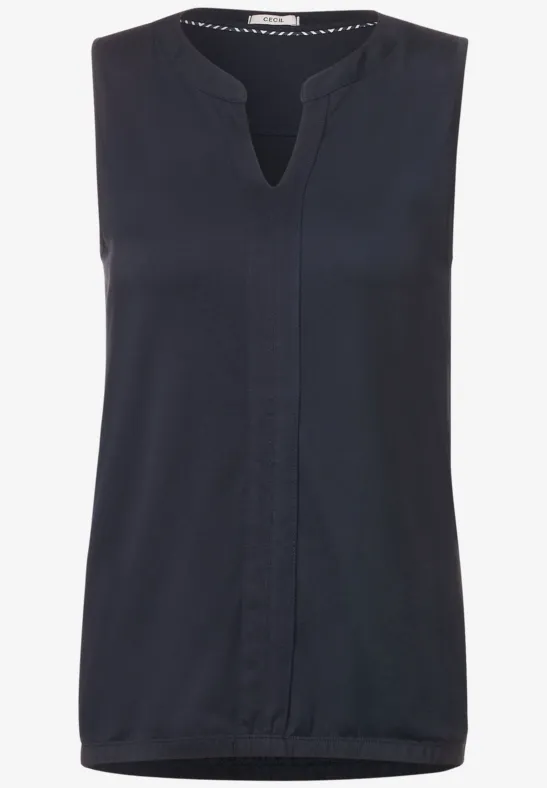 Top mit Elastiksaum night sky blue