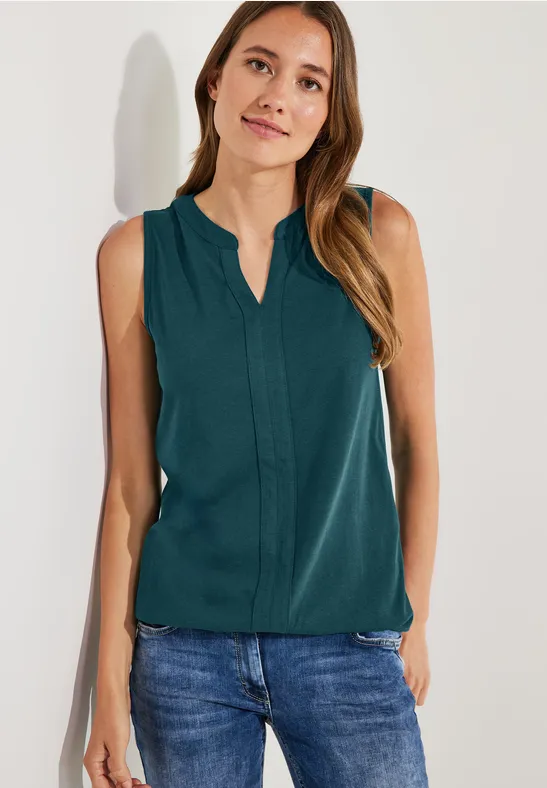 Top mit Elastiksaum deep lake green
