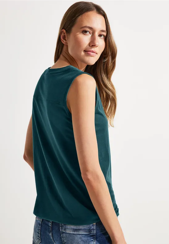 Top mit Elastiksaum deep lake green