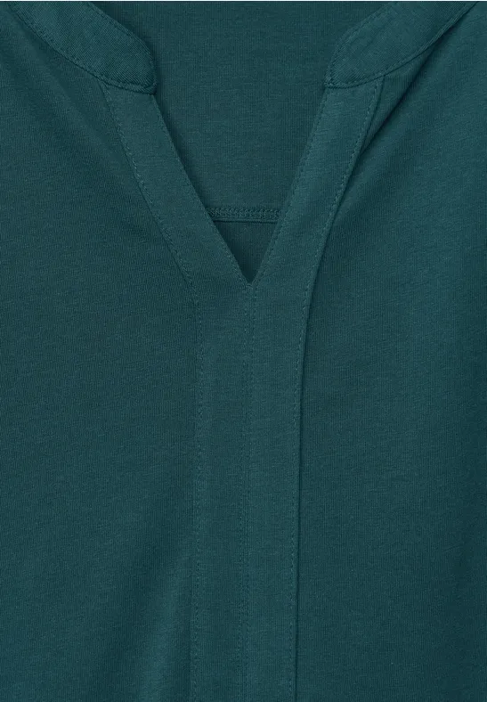 Top mit Elastiksaum deep lake green