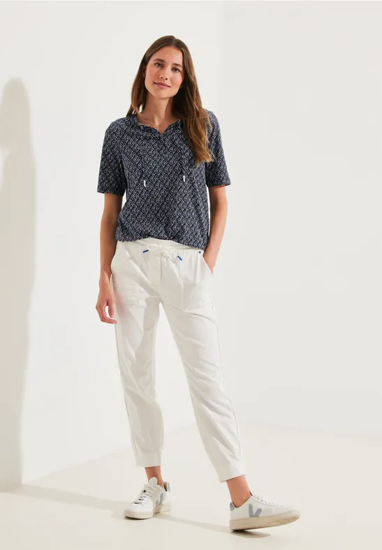 Shirt met Rhombus-print night sky blue