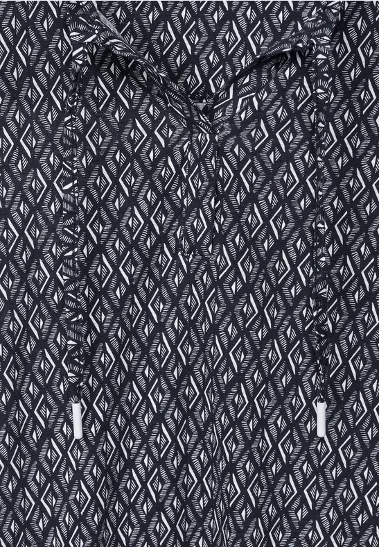 Shirt met Rhombus-print night sky blue