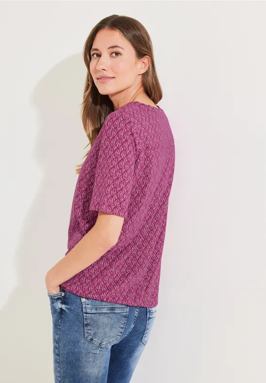 Shirt met Rhombus-print cool pink