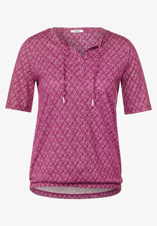Shirt met Rhombus-print cool pink