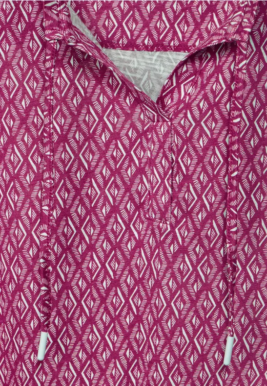 Shirt met Rhombus-print cool pink