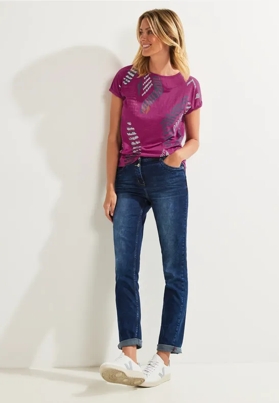 T-shirt met grafische print cool pink melange