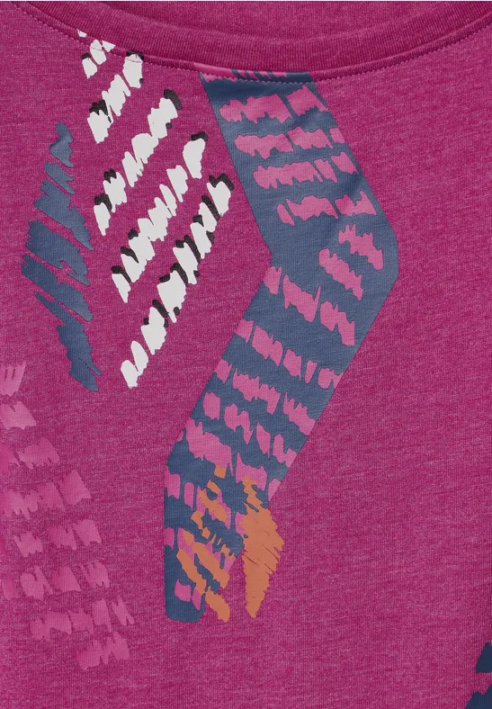 T-shirt met grafische print cool pink melange