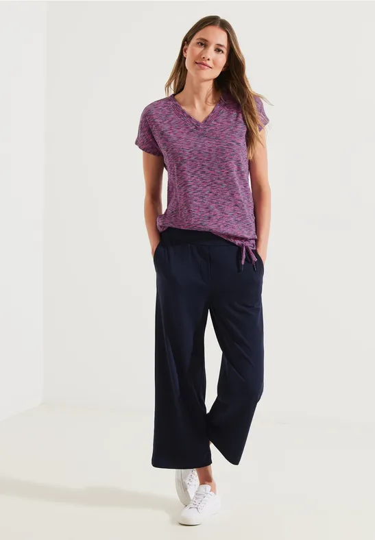 Melange V-Neck Shirt cool pink multi melange